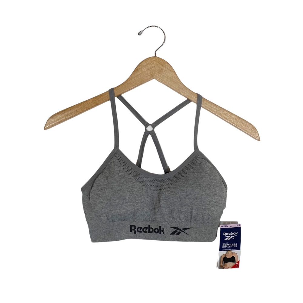 REEBOK Strappy Racerback Stretch Tagless Bralette Sports Bra Medium